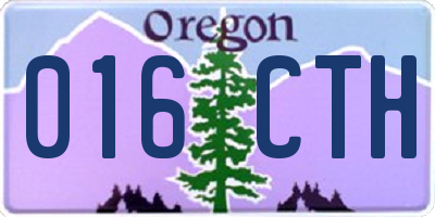 OR license plate 016CTH