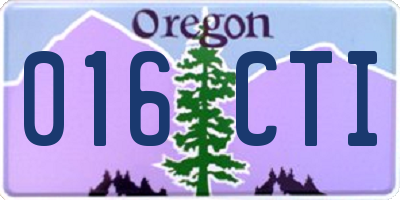 OR license plate 016CTI