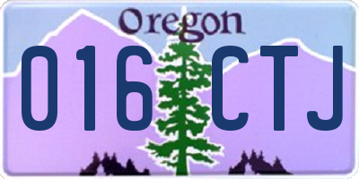 OR license plate 016CTJ