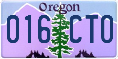 OR license plate 016CTO