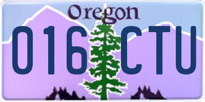 OR license plate 016CTU