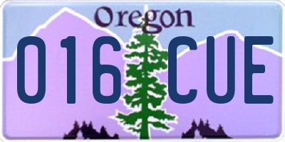 OR license plate 016CUE
