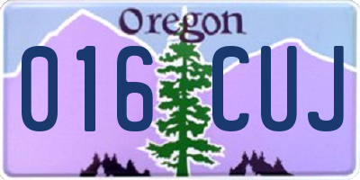 OR license plate 016CUJ
