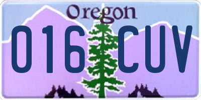 OR license plate 016CUV