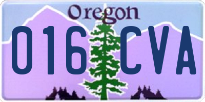 OR license plate 016CVA