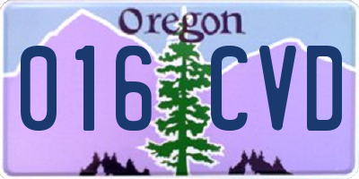 OR license plate 016CVD
