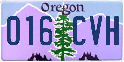 OR license plate 016CVH