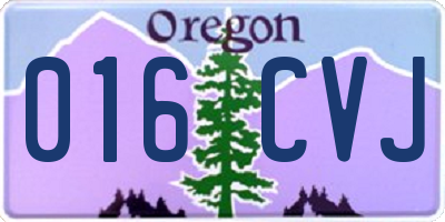 OR license plate 016CVJ