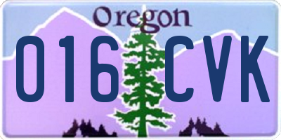 OR license plate 016CVK