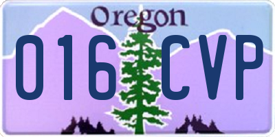OR license plate 016CVP