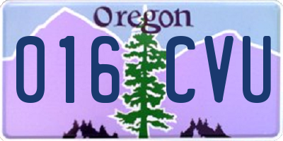 OR license plate 016CVU