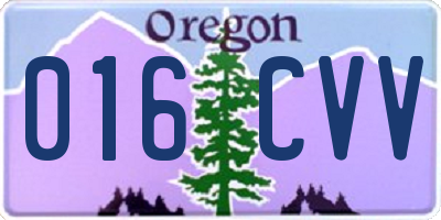 OR license plate 016CVV