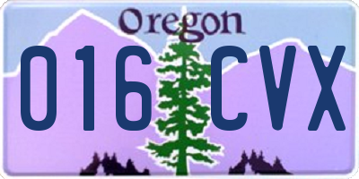 OR license plate 016CVX