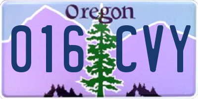 OR license plate 016CVY