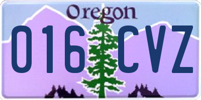 OR license plate 016CVZ