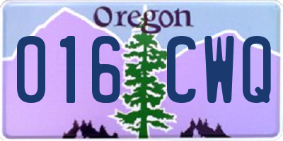 OR license plate 016CWQ