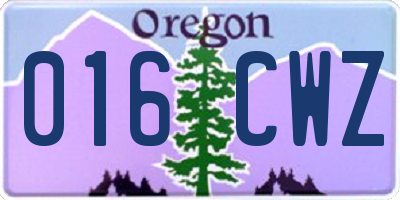 OR license plate 016CWZ