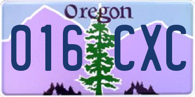OR license plate 016CXC