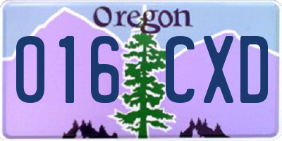 OR license plate 016CXD