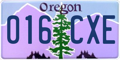 OR license plate 016CXE