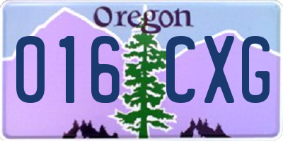 OR license plate 016CXG
