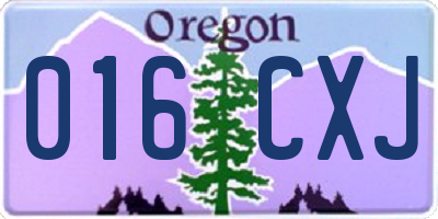 OR license plate 016CXJ