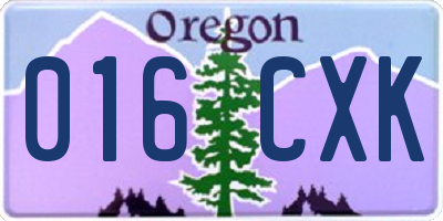 OR license plate 016CXK