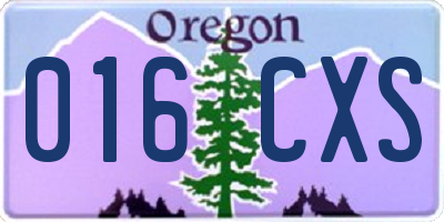 OR license plate 016CXS