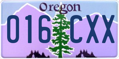 OR license plate 016CXX