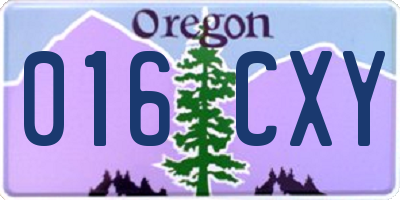OR license plate 016CXY