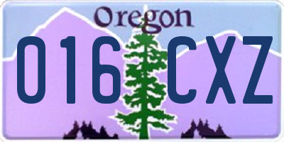 OR license plate 016CXZ