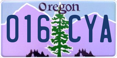 OR license plate 016CYA