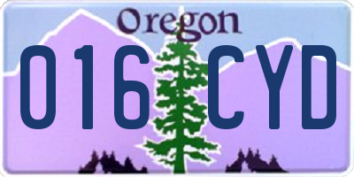 OR license plate 016CYD