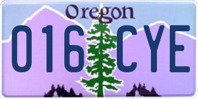 OR license plate 016CYE