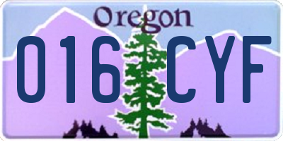 OR license plate 016CYF