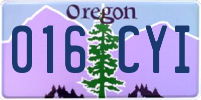 OR license plate 016CYI