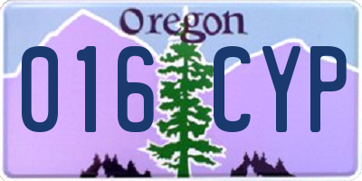 OR license plate 016CYP