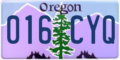 OR license plate 016CYQ