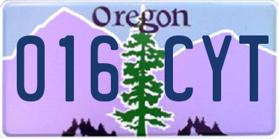 OR license plate 016CYT