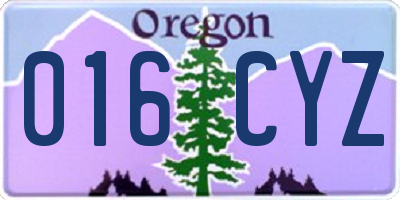 OR license plate 016CYZ