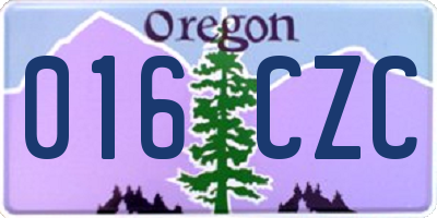 OR license plate 016CZC