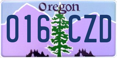 OR license plate 016CZD