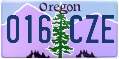 OR license plate 016CZE