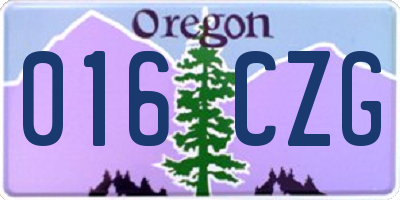 OR license plate 016CZG