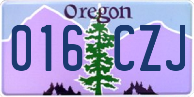 OR license plate 016CZJ