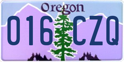 OR license plate 016CZQ