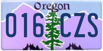 OR license plate 016CZS