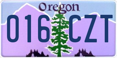 OR license plate 016CZT