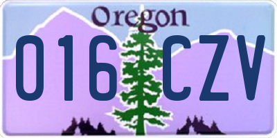 OR license plate 016CZV