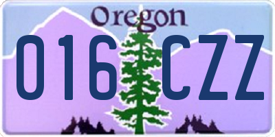 OR license plate 016CZZ